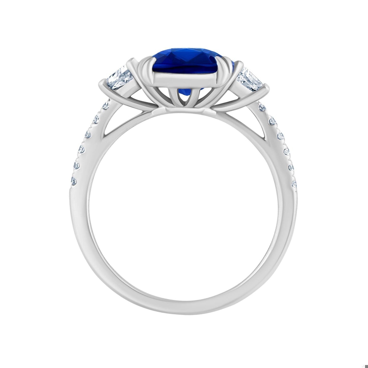 Emilio Jewelry 4.24 Carat Vivid Blue Sapphire Diamond Ring