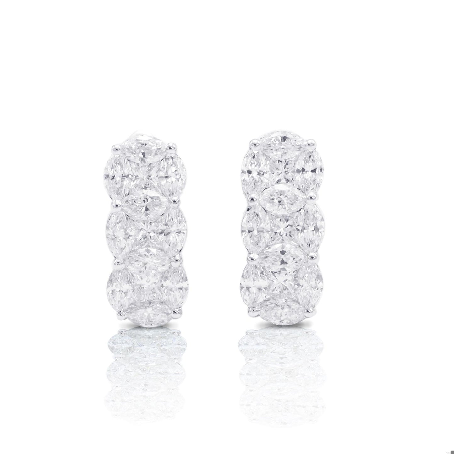 Emilio Jewelry 4.56 Carat Fancy Cut Diamond Huggies