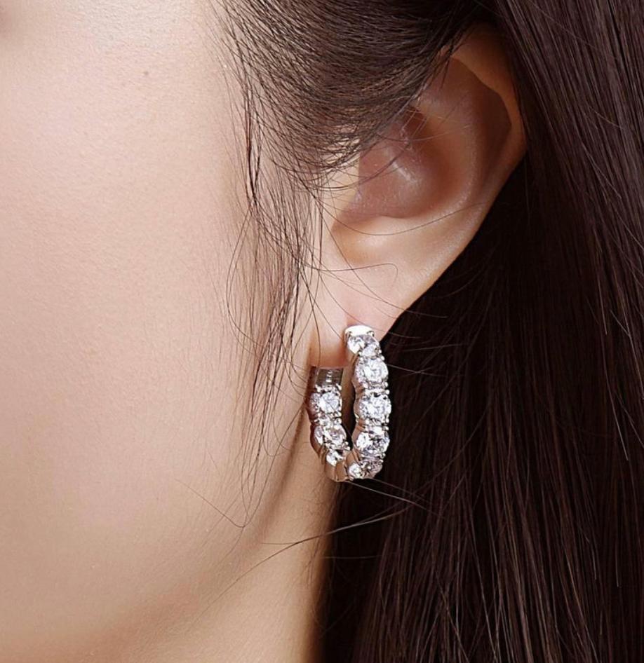 Emilio Jewelry .50 Carat Each Diamond Oval Hoop Earrings