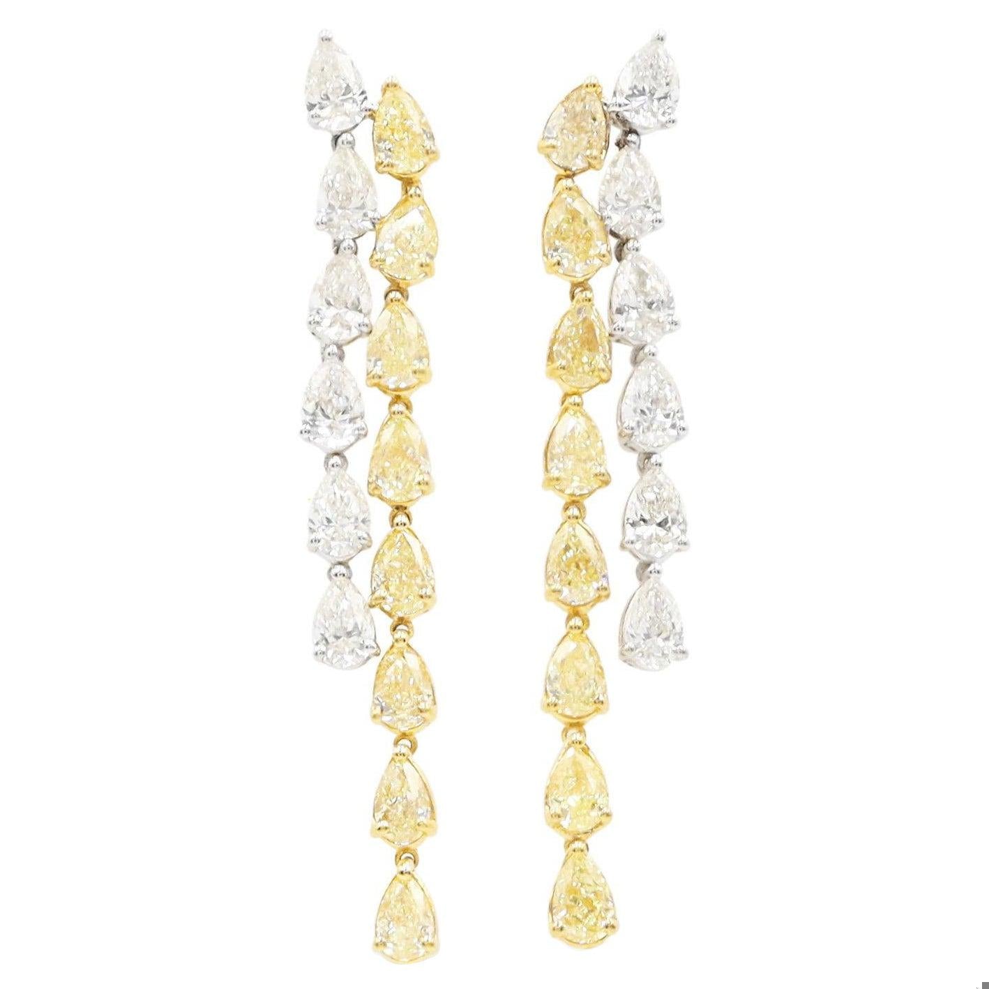 Emilio Jewelry 5.52 Carat Yellow Diamond Drop Earrings