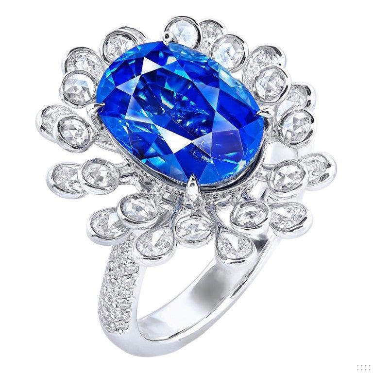 Emilio Jewelry 6.00 Carat Certified Kashmir Sapphire Ring