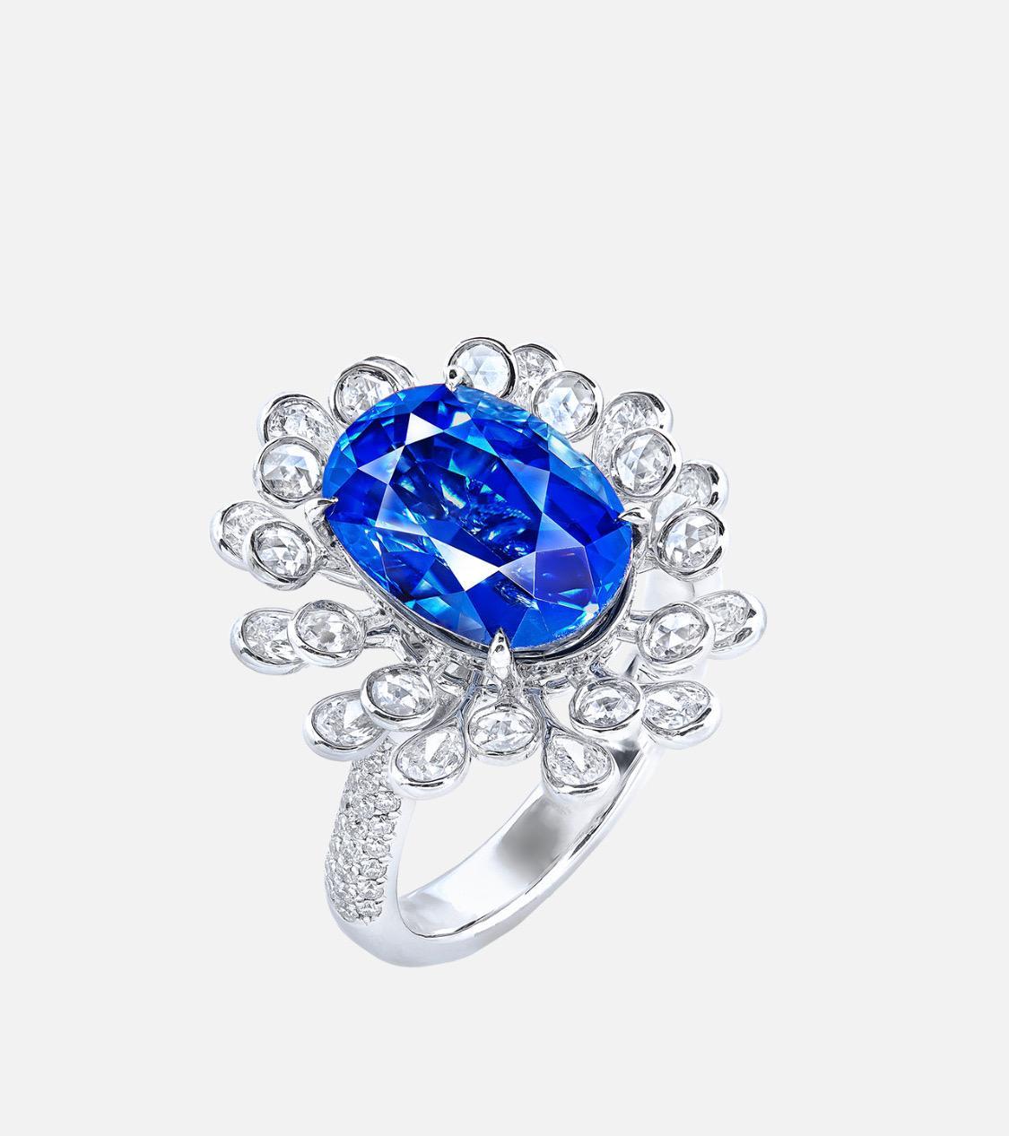 Emilio Jewelry 6.00 Carat Certified Kashmir Sapphire Ring