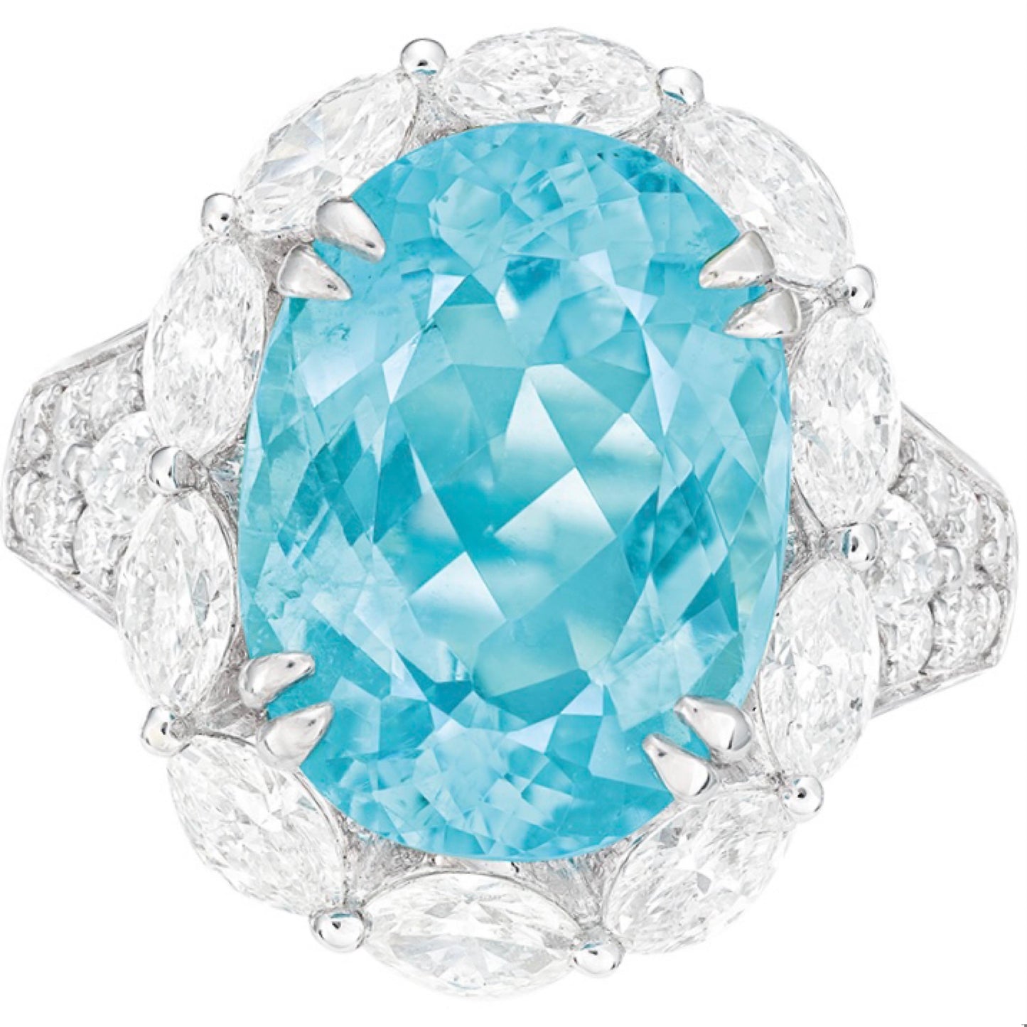 Emilio Jewelry 6.57 Carat Certified Natural Paraiba Ring