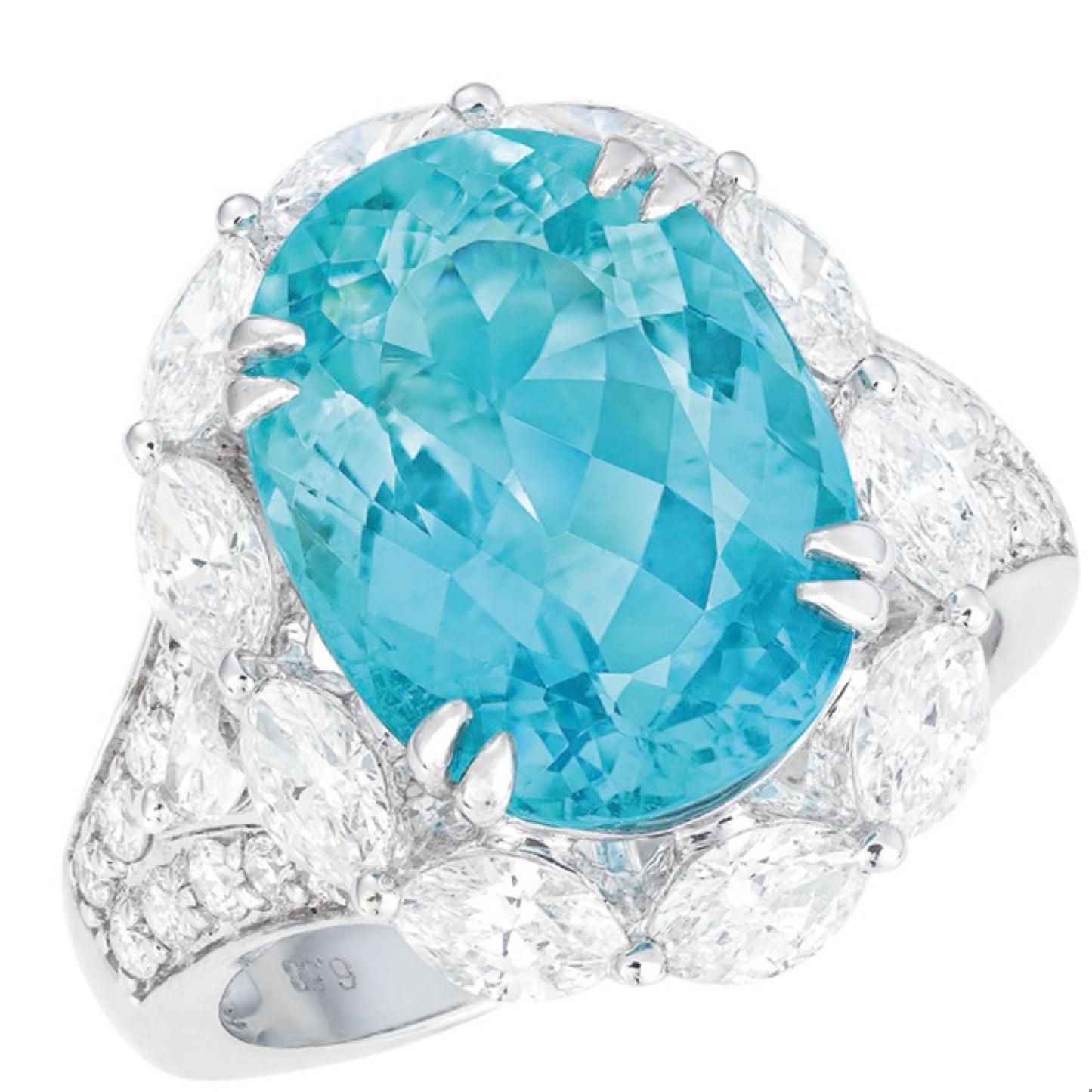 Emilio Jewelry 6.57 Carat Certified Natural Paraiba Ring