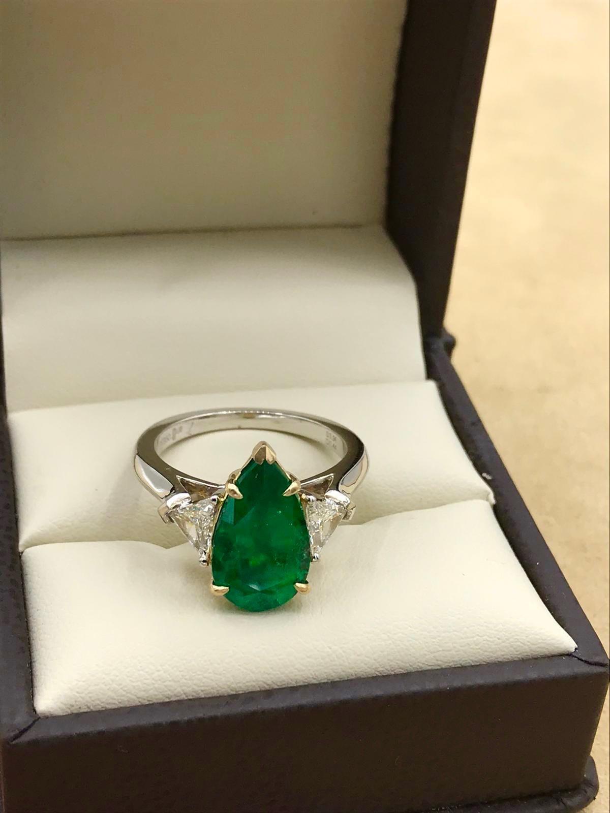 Emilio Jewelry 6.98 Carat Colombian Emerald Diamond Ring