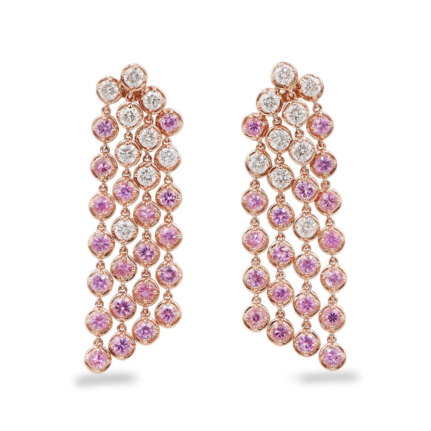 Emilio Jewelry 7.30 Carat Pink Sapphire Diamond Earring