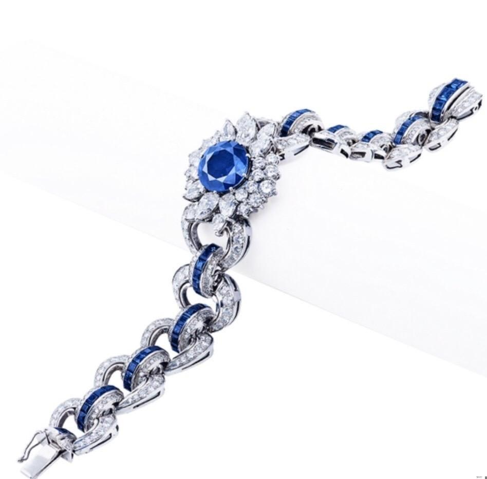 Emilio Jewelry 7.56 Certified Burma No Heated Untreated Sapphire Bracelet