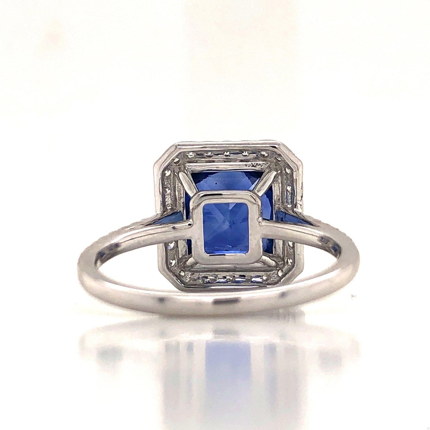 Emilio Jewelry 7.69 Carat AGL Certified Radiant Sapphire Diamond Ring