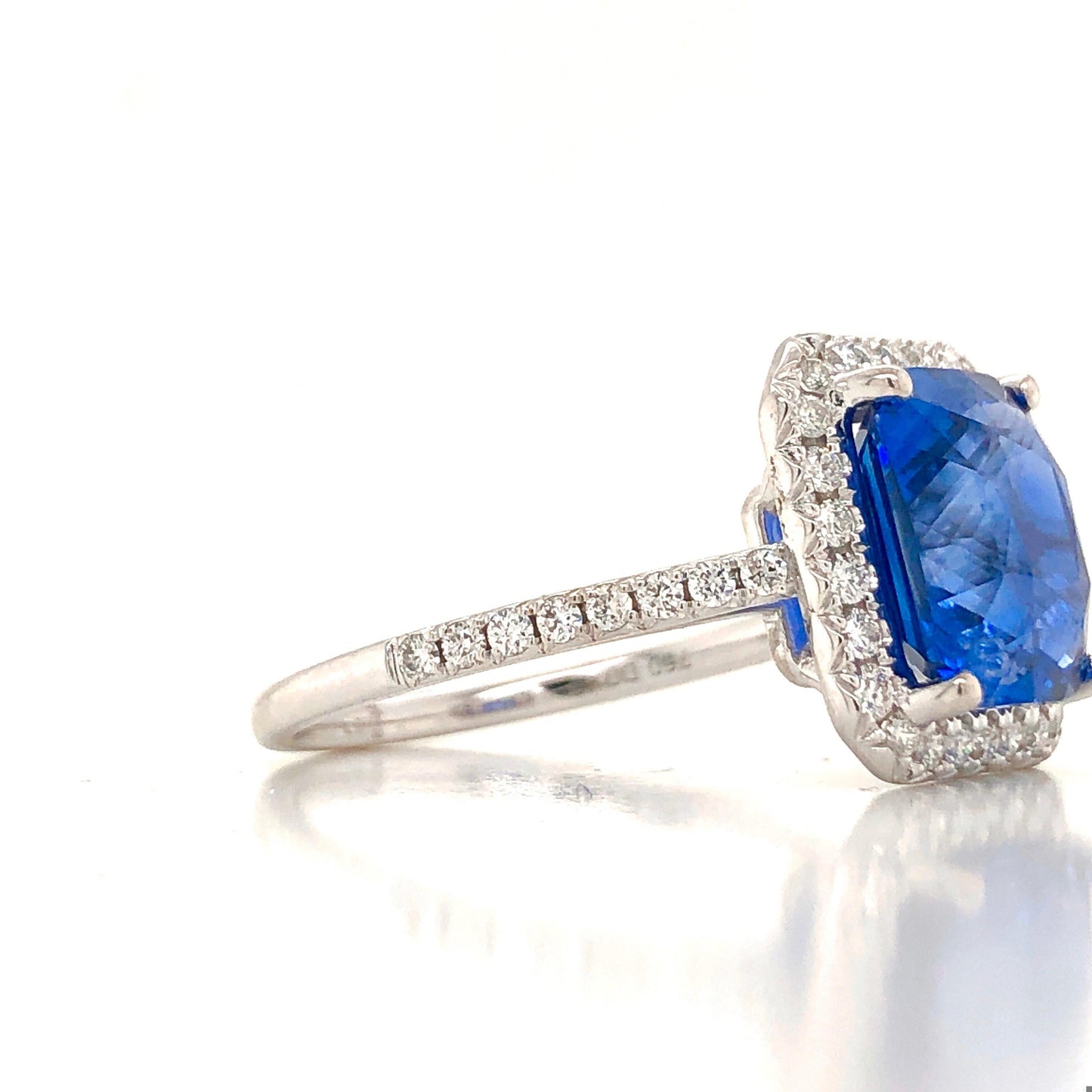 Emilio Jewelry 7.69 Carat AGL Certified Radiant Sapphire Diamond Ring