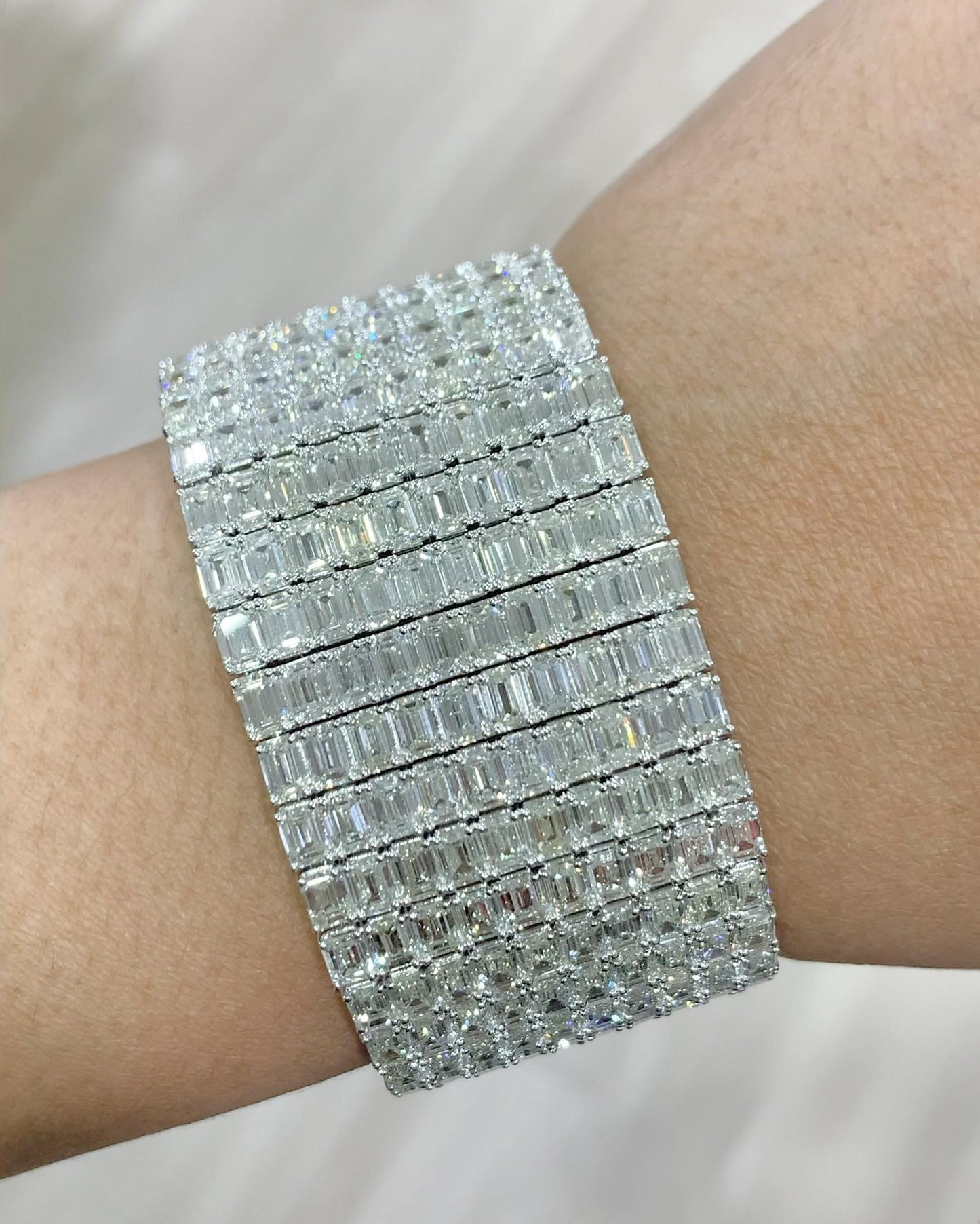 Emilio Jewelry 76 Carat Emerald Cut Diamond Bracelet Cuff