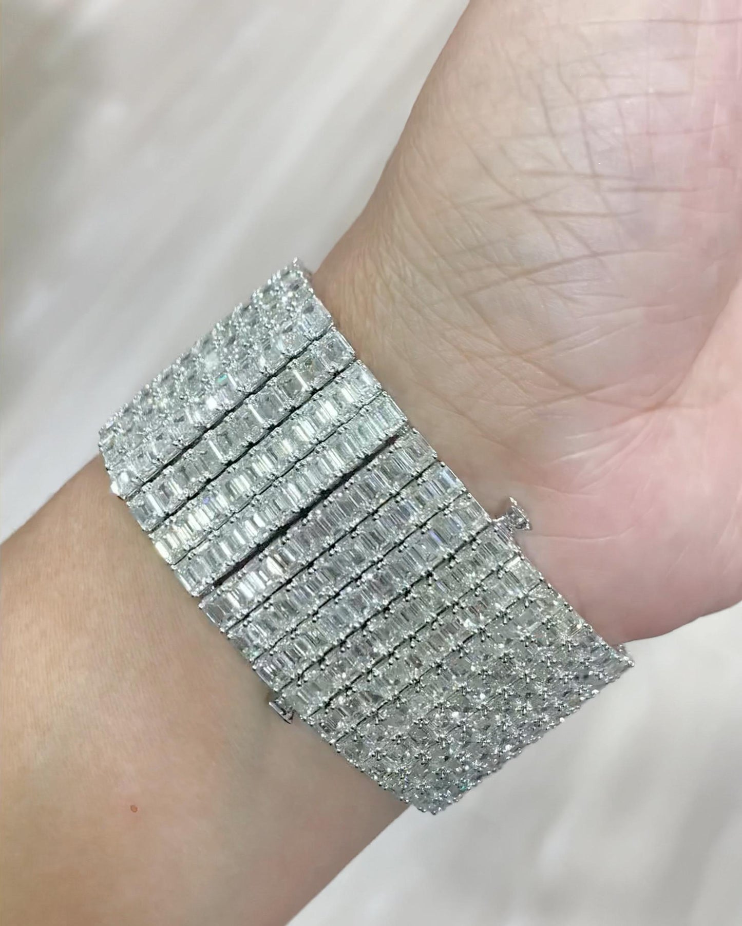 Emilio Jewelry 76 Carat Emerald Cut Diamond Bracelet Cuff