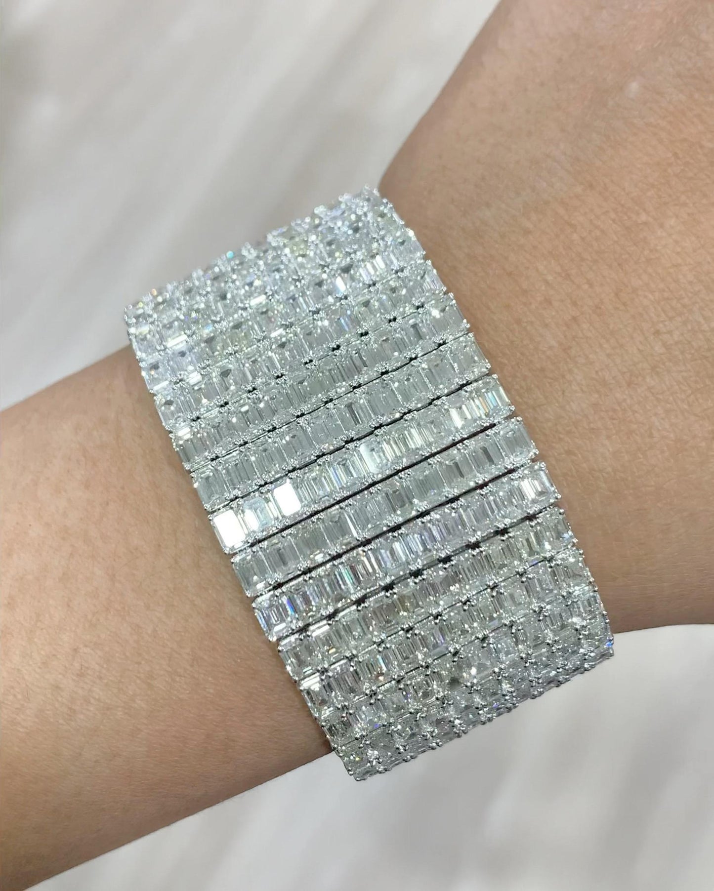Emilio Jewelry 76 Carat Emerald Cut Diamond Bracelet Cuff