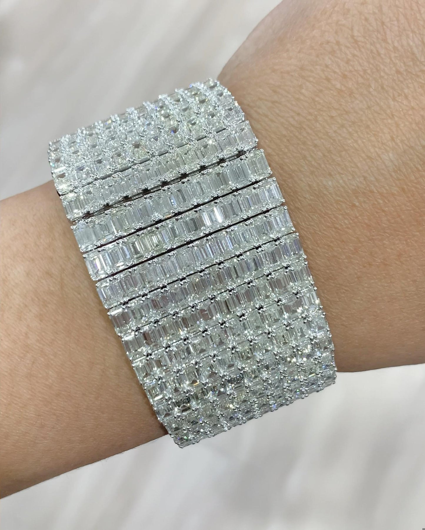 Emilio Jewelry 76 Carat Emerald Cut Diamond Bracelet Cuff