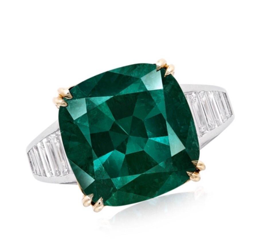 Emilio Jewelry 8 Carat Muzo No Oil Unenhanced Certified Emerald Ring