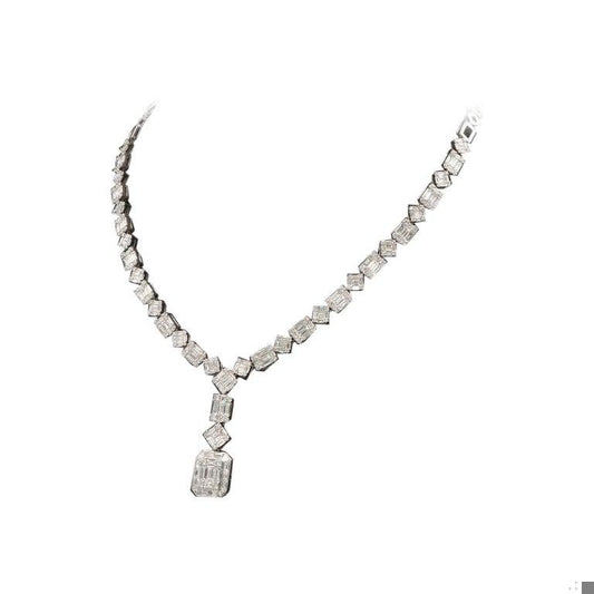 Emilio Jewelry 9.80 Carat Illusion Diamond Necklace