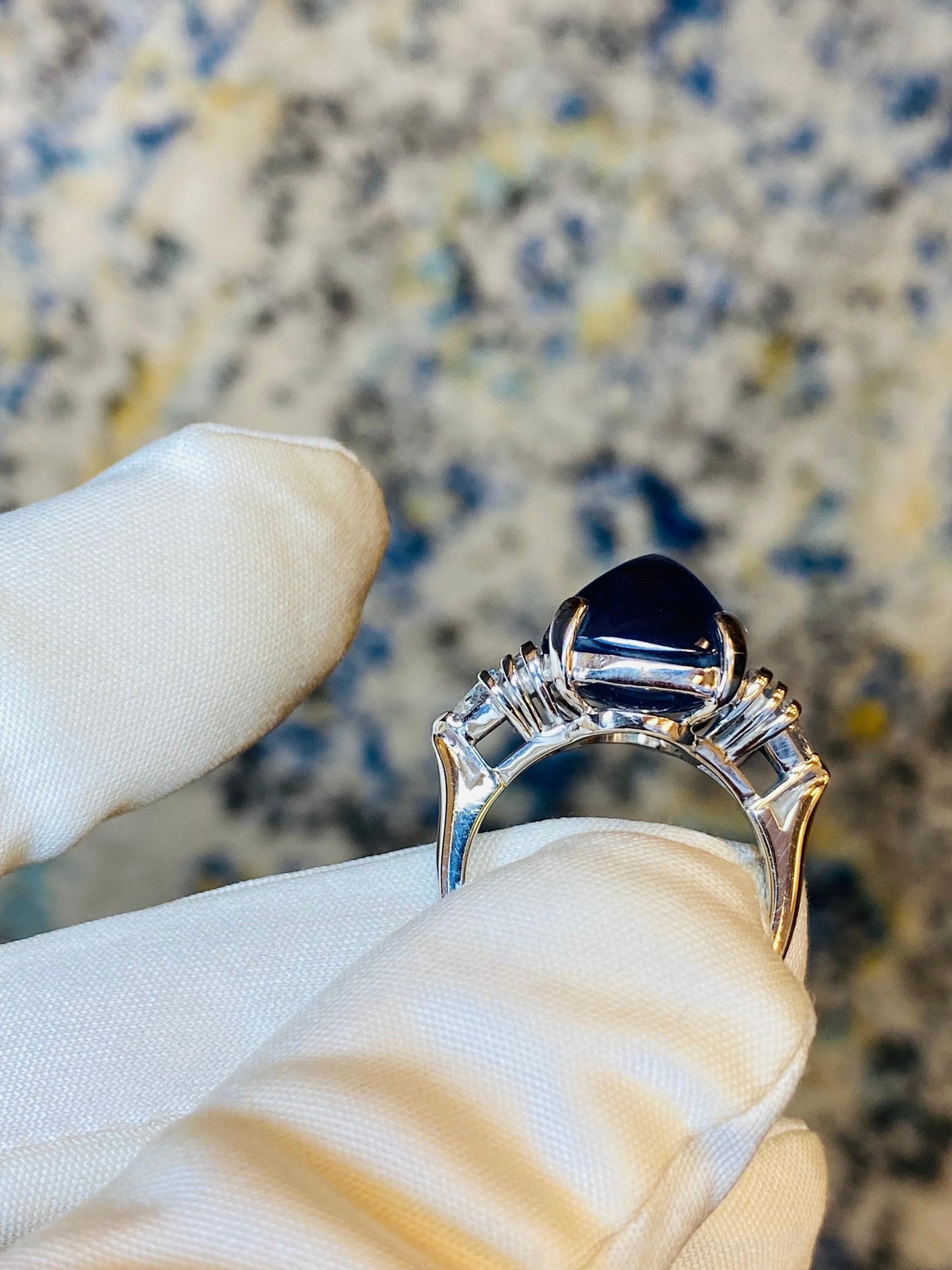 Emilio Jewelry AGL Certified 16.71 Carat Burma No Heat Sugar Loaf Sapphire Ring