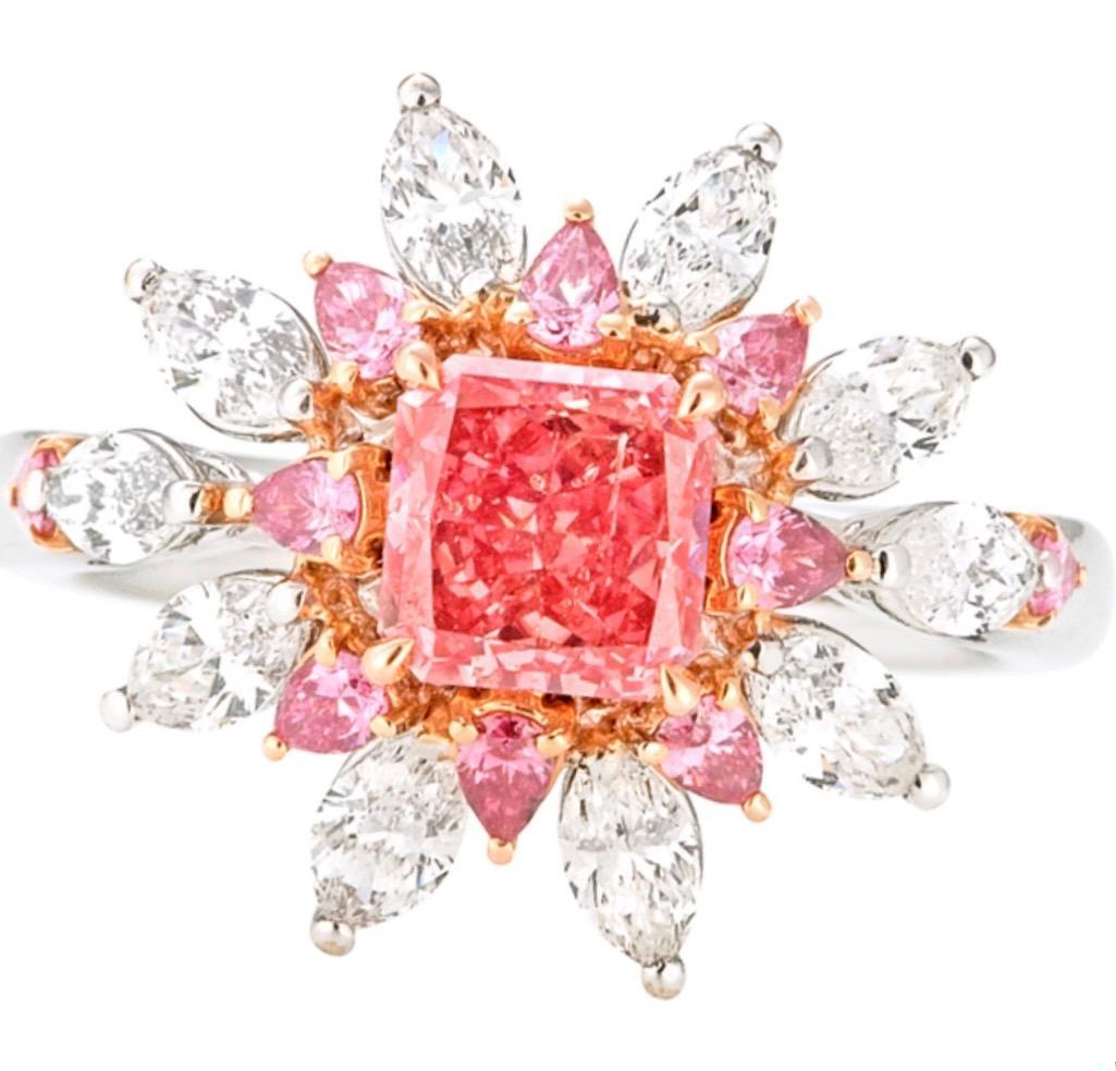 Emilio Jewelry Certified 1.00 Carat Argyle Pink Diamond