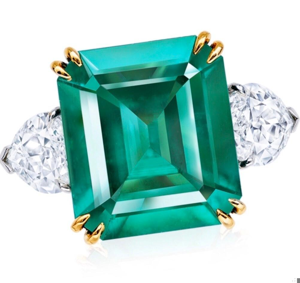Emilio Jewelry Certified 10.50 Carat Untreated No Oil Muzo Colombian Emerald