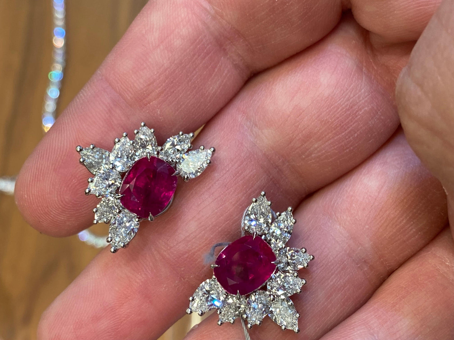 Emilio Jewelry Certified 16.00 Carat Burma No Heat Earrings