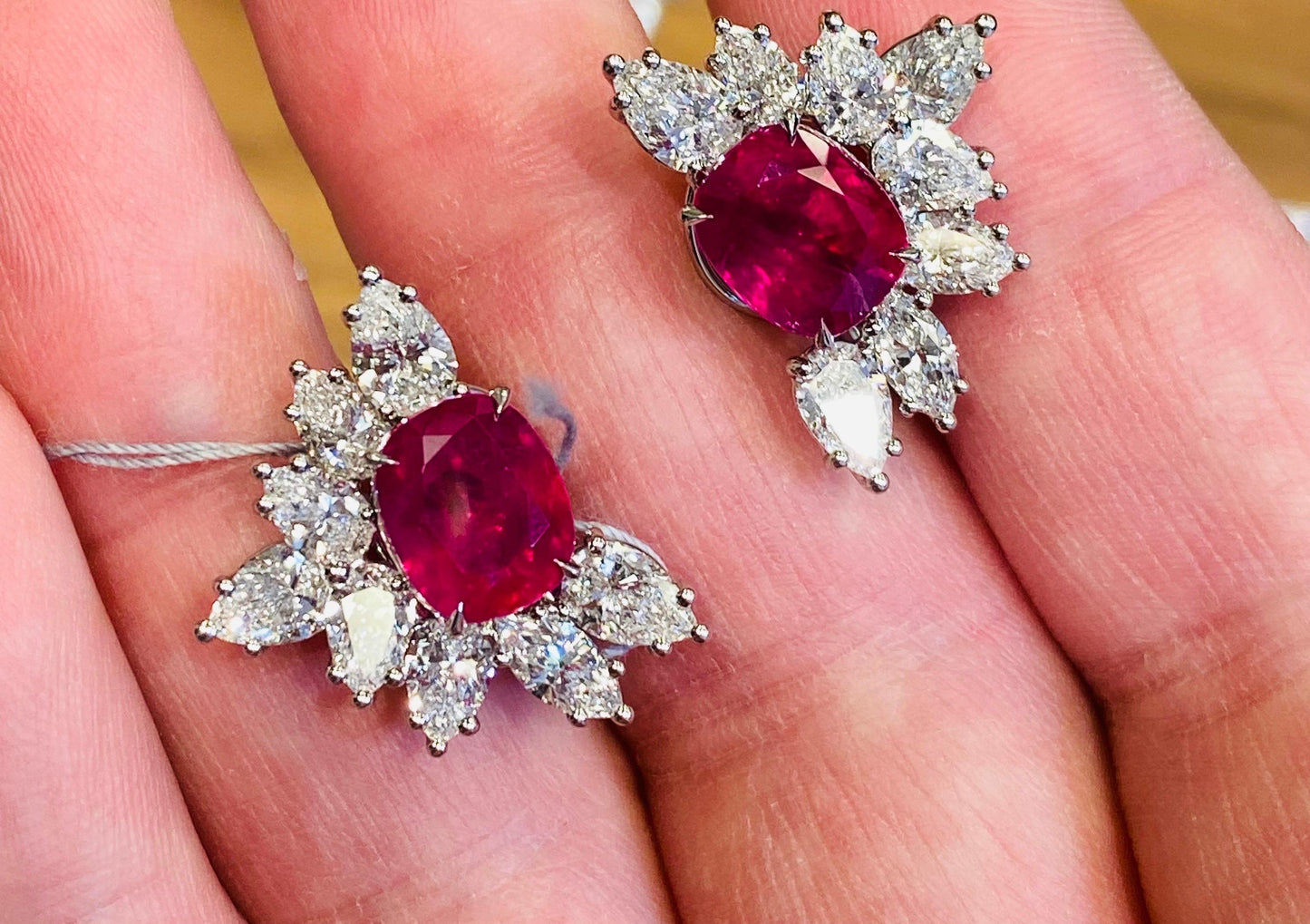 Emilio Jewelry Certified 16.00 Carat Burma No Heat Earrings