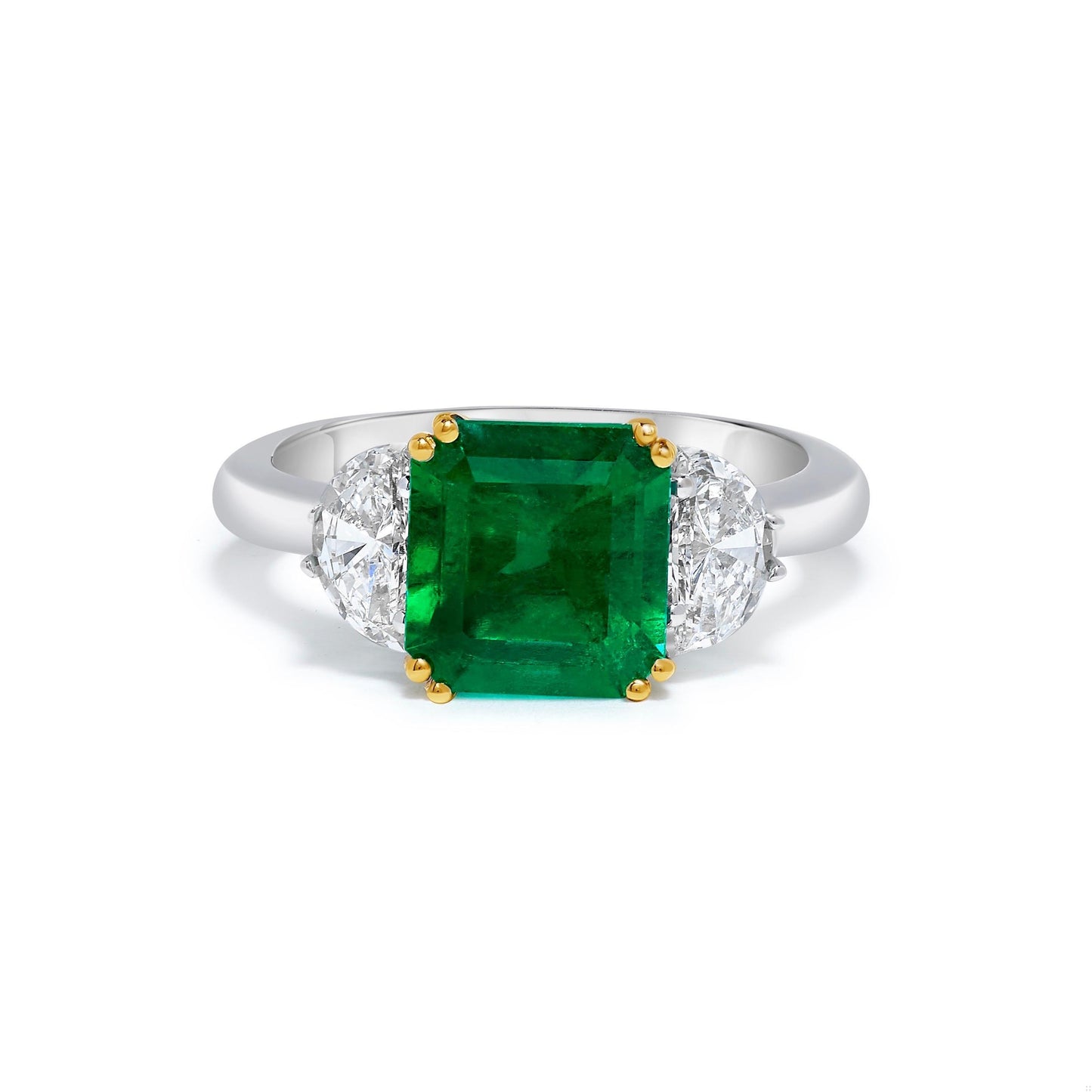 Emilio Jewelry Certified 3.69 Carat Colombian Emerald Ring