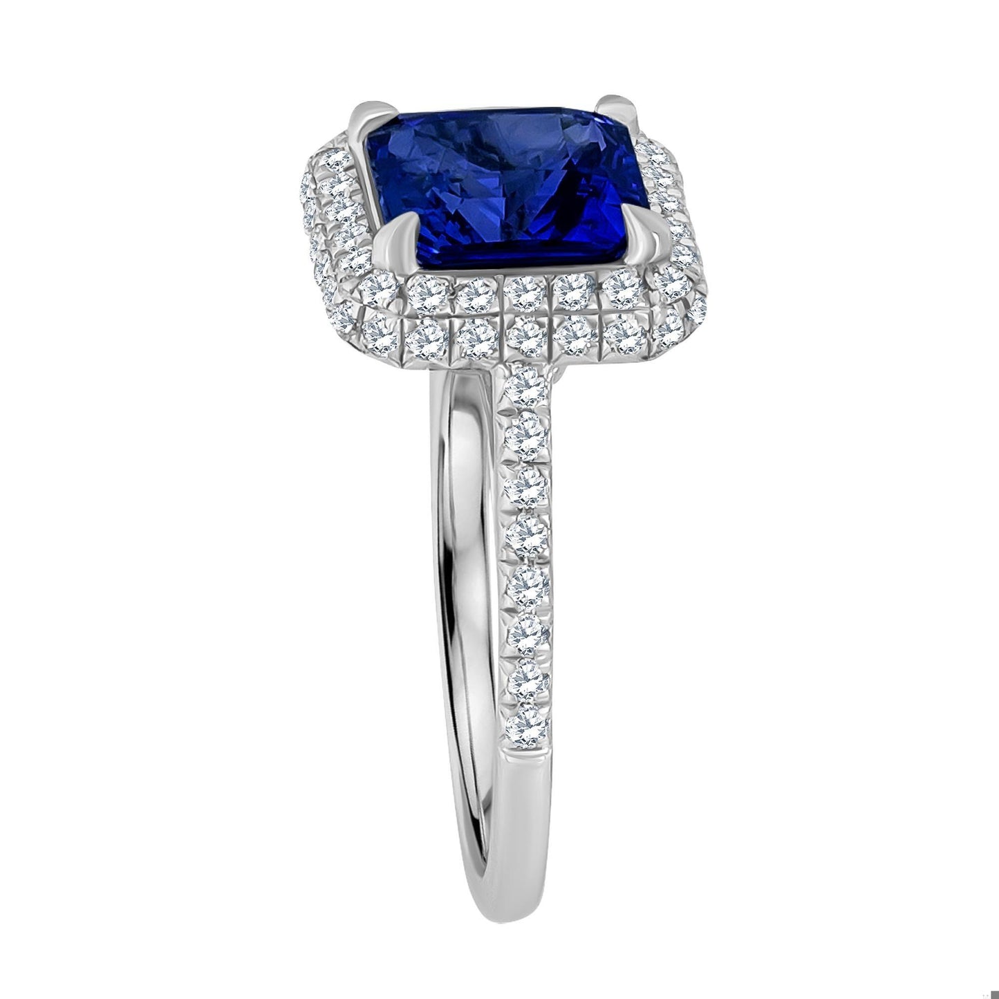 Emilio Jewelry Certified 3.98 Carat Ceylon Sapphire Diamond Ring