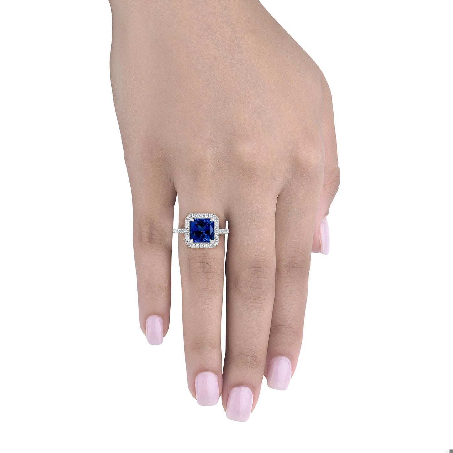 Emilio Jewelry Certified 3.98 Carat Ceylon Sapphire Diamond Ring