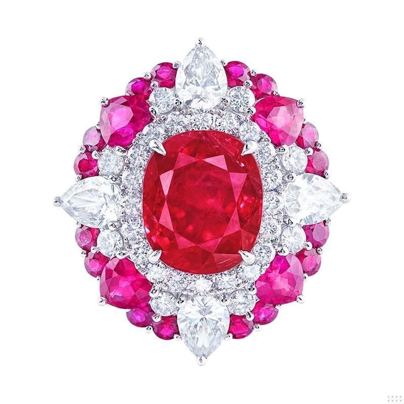 Emilio Jewelry Certified 5.00 Carat Untreated Pigeons Blood Vivid Red Burma Ruby