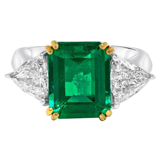 Emilio Jewelry Certified 6.00 Carat Colombian Muzo Vivid Green Diamond Ring