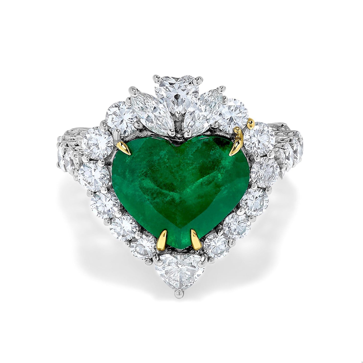 Emilio Jewelry Certified 6.00 Carat Colombian Muzo Vivid Green Diamond Ring