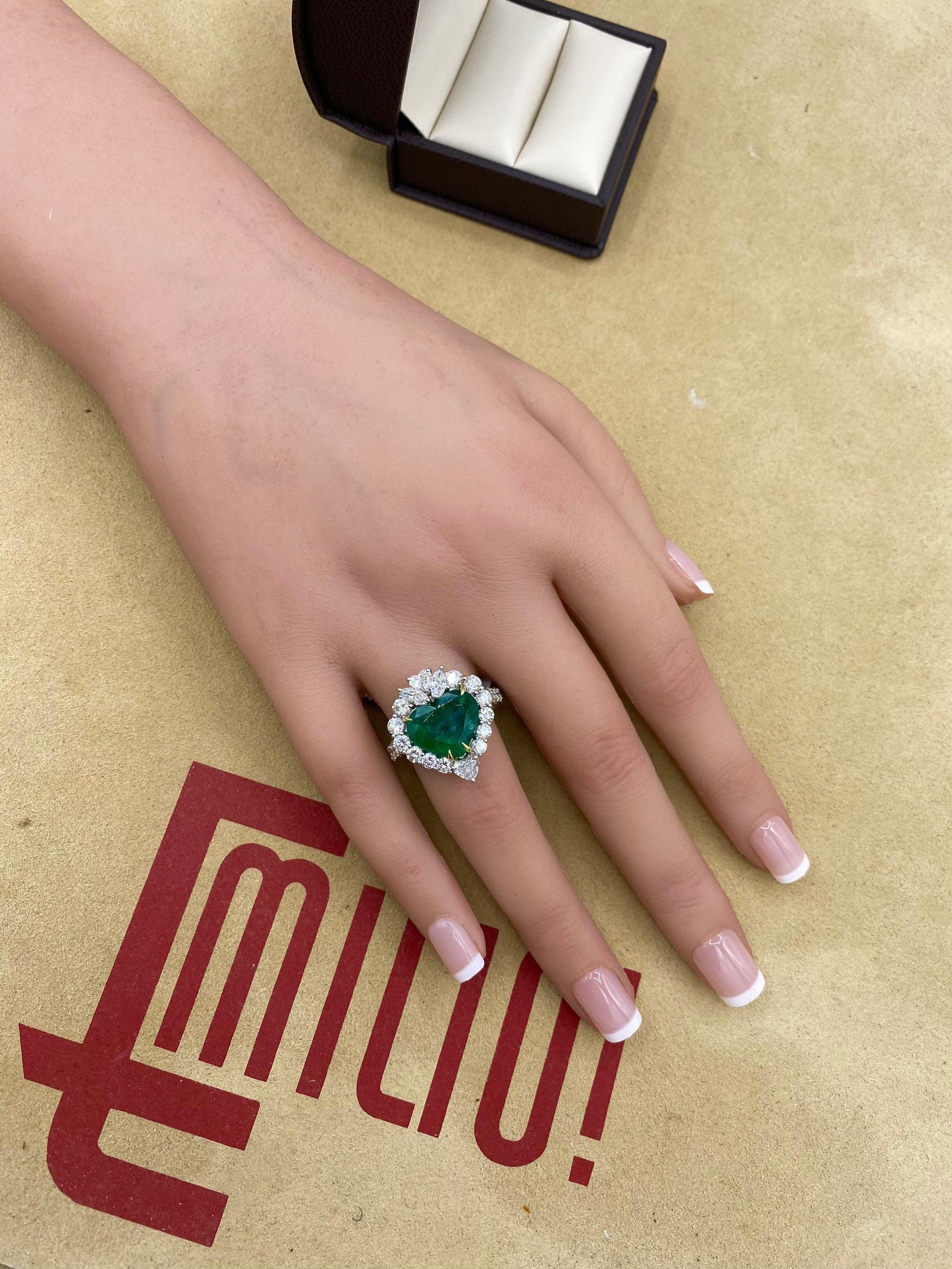 Emilio Jewelry Certified 6.00 Carat Colombian Muzo Vivid Green Diamond Ring