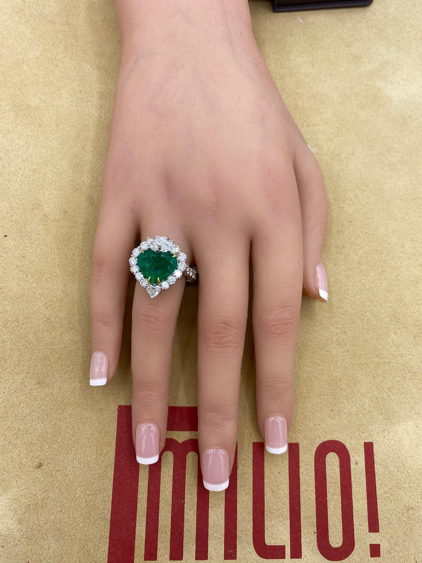 Emilio Jewelry Certified 6.00 Carat Colombian Muzo Vivid Green Diamond Ring