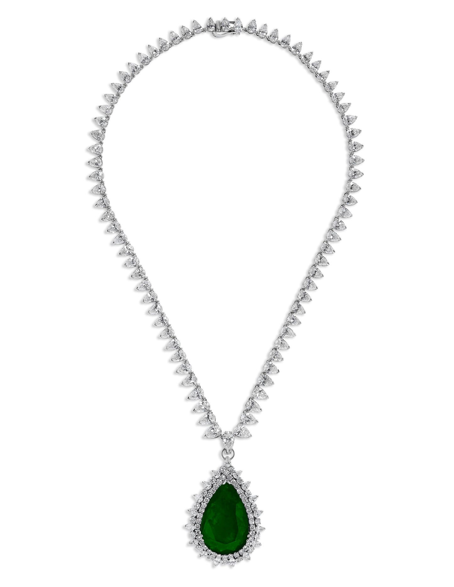 Emilio Jewelry Certified 62.00 Carat Colombian Muzo Diamond Necklace
