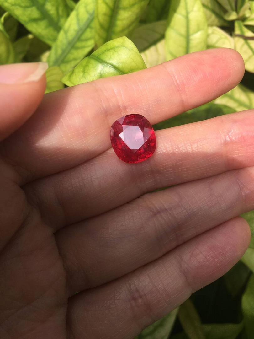 Emilio Jewelry Certified 7.89 Carat Untreated Burma Ruby Ring