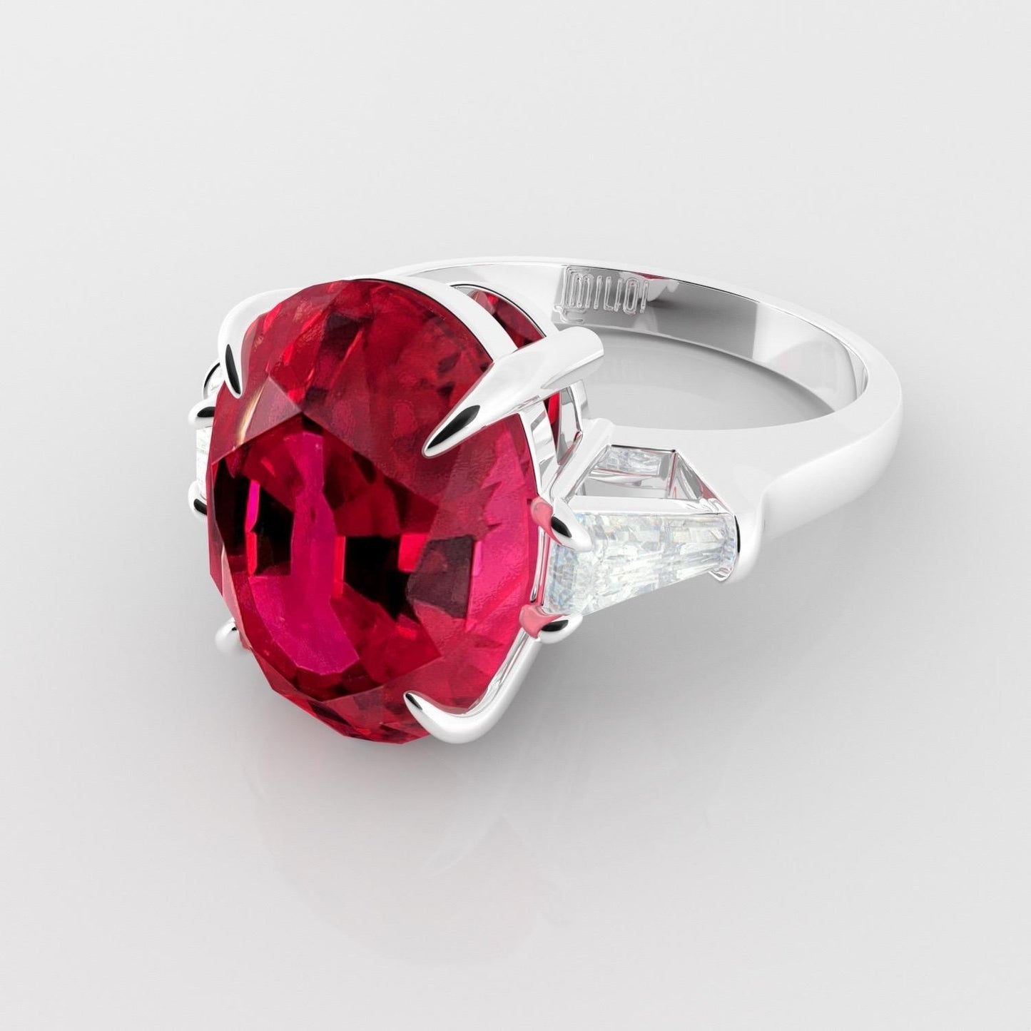 Emilio Jewelry Certified 8.00 Carat Ruby Diamond Ring