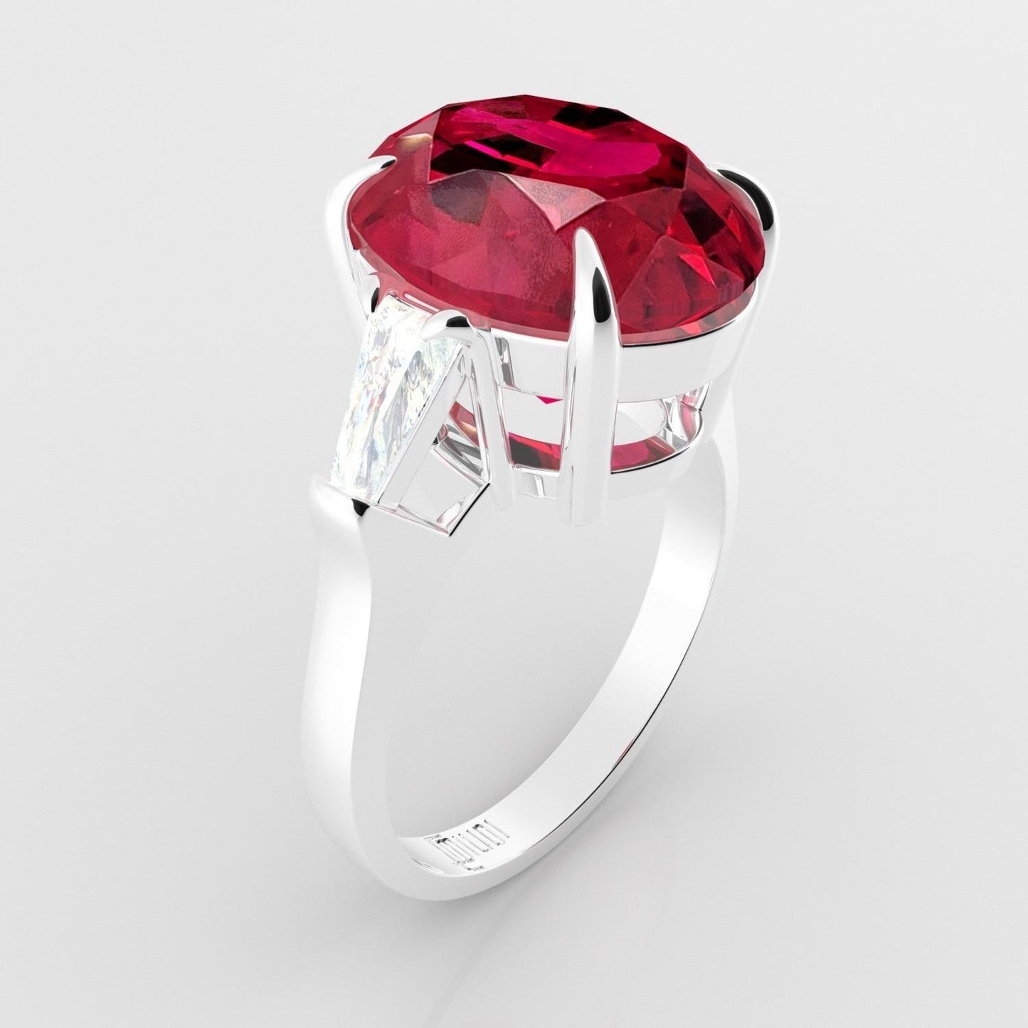 Emilio Jewelry Certified 8.00 Carat Ruby Diamond Ring