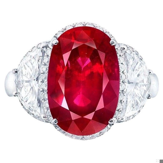 Emilio Jewelry Certified 8.80 Carat Burma No Heat Ruby