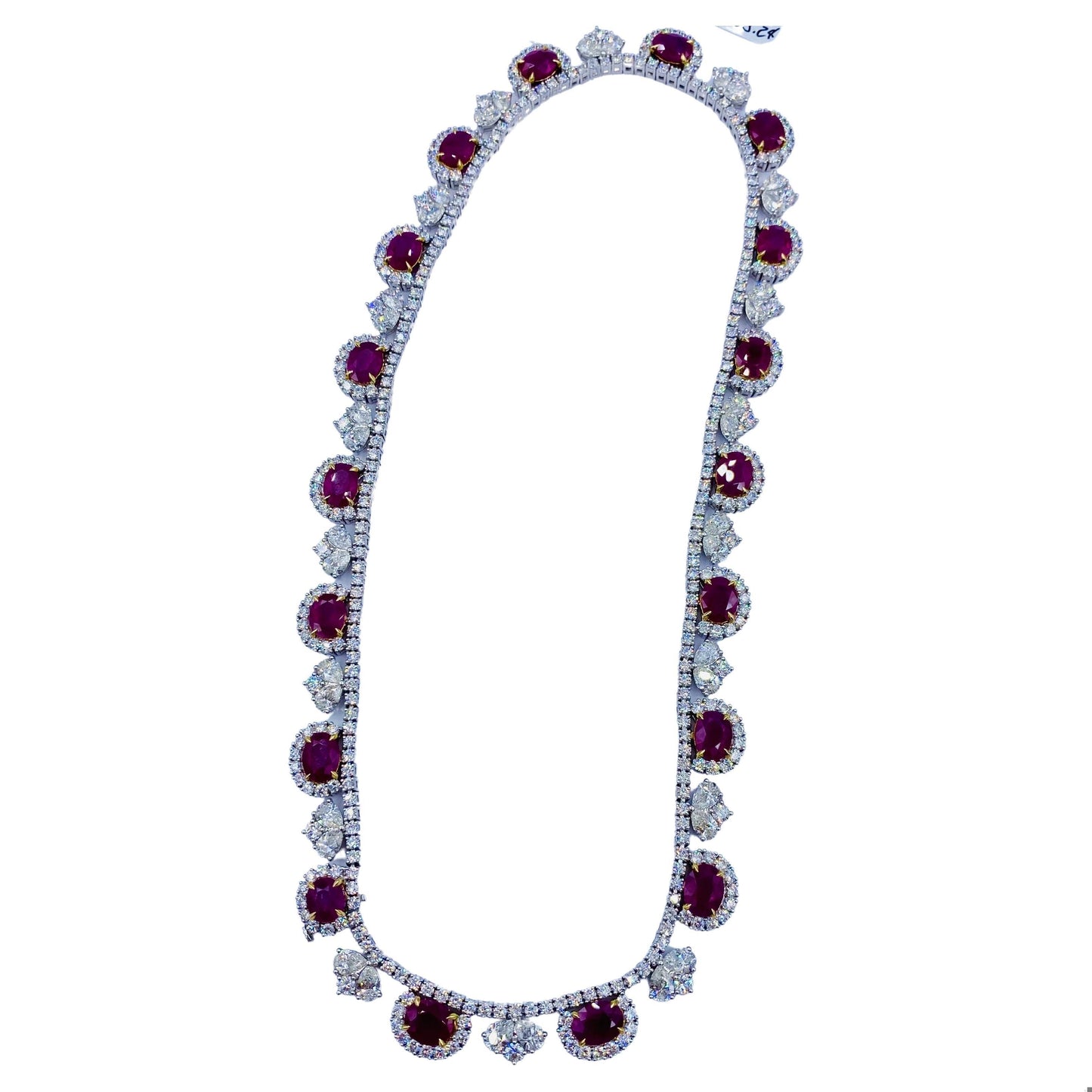 Emilio Jewelry Certified 95.00 Carat Burma Ruby Necklace And Bracelet Set