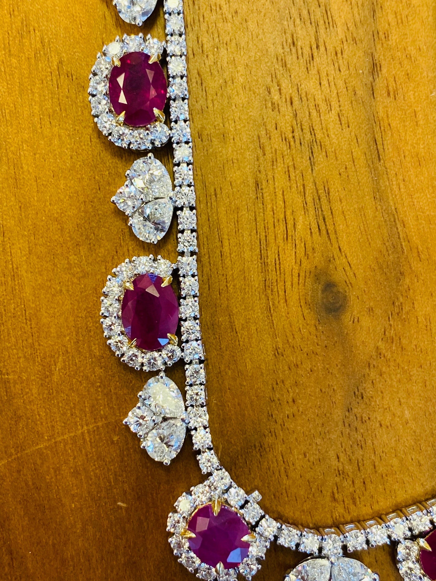 Emilio Jewelry Certified 95.00 Carat Burma Ruby Necklace And Bracelet Set