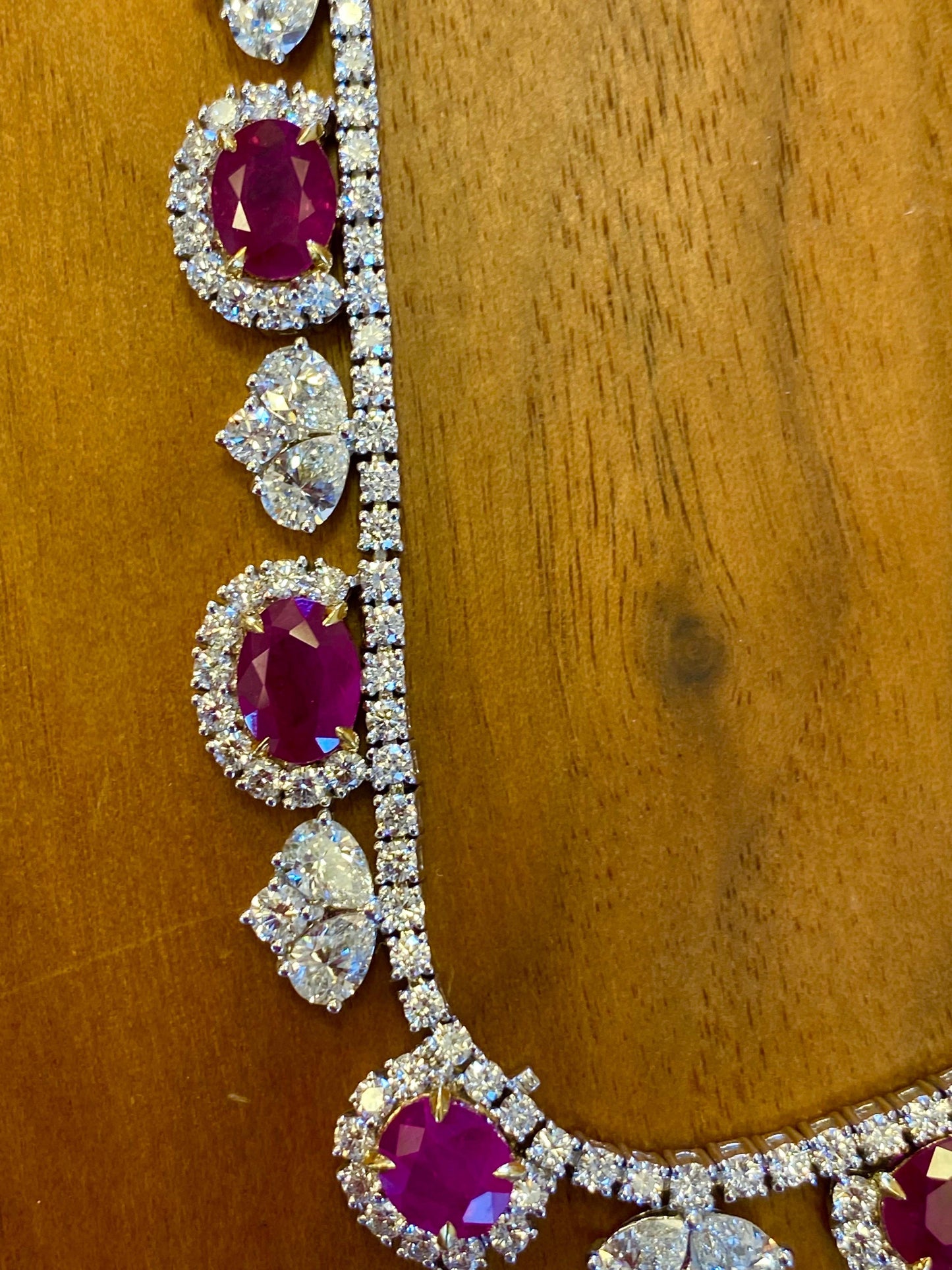 Emilio Jewelry Certified 95.00 Carat Burma Ruby Necklace And Bracelet Set