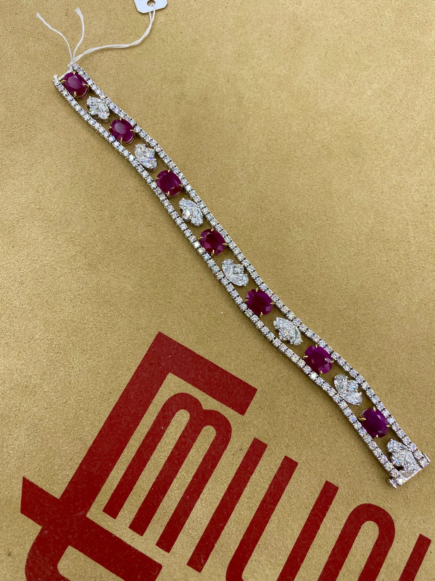 Emilio Jewelry Certified 95.00 Carat Burma Ruby Necklace And Bracelet Set