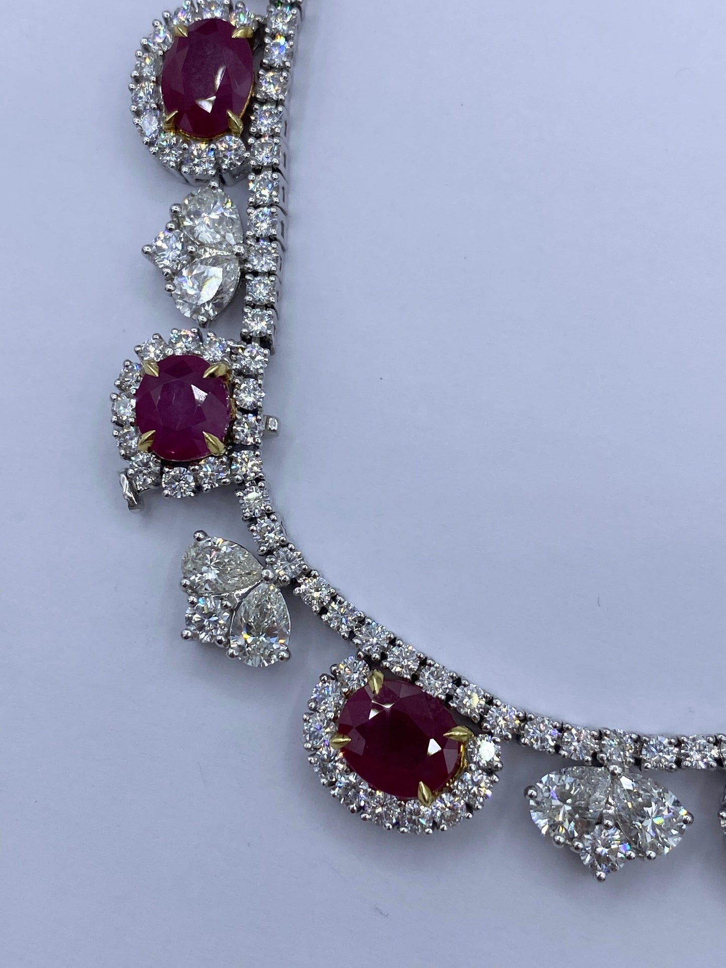 Emilio Jewelry Certified 95.00 Carat Burma Ruby Necklace And Bracelet Set