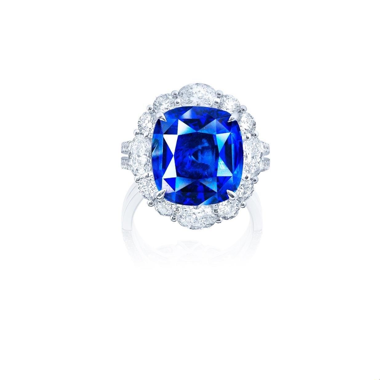 Emilio Jewelry Certified Cornflower Blue No Heat Sapphire Ring