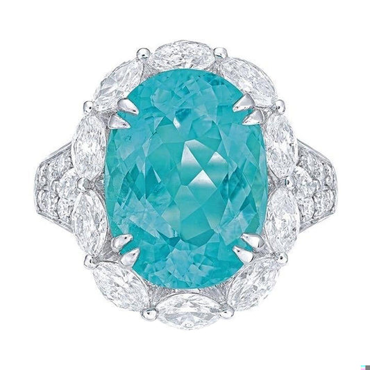 Emilio Jewelry Certified Greenish Blue Paraiba Ring