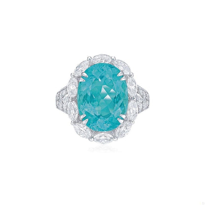 Emilio Jewelry Certified Greenish Blue Paraiba Ring