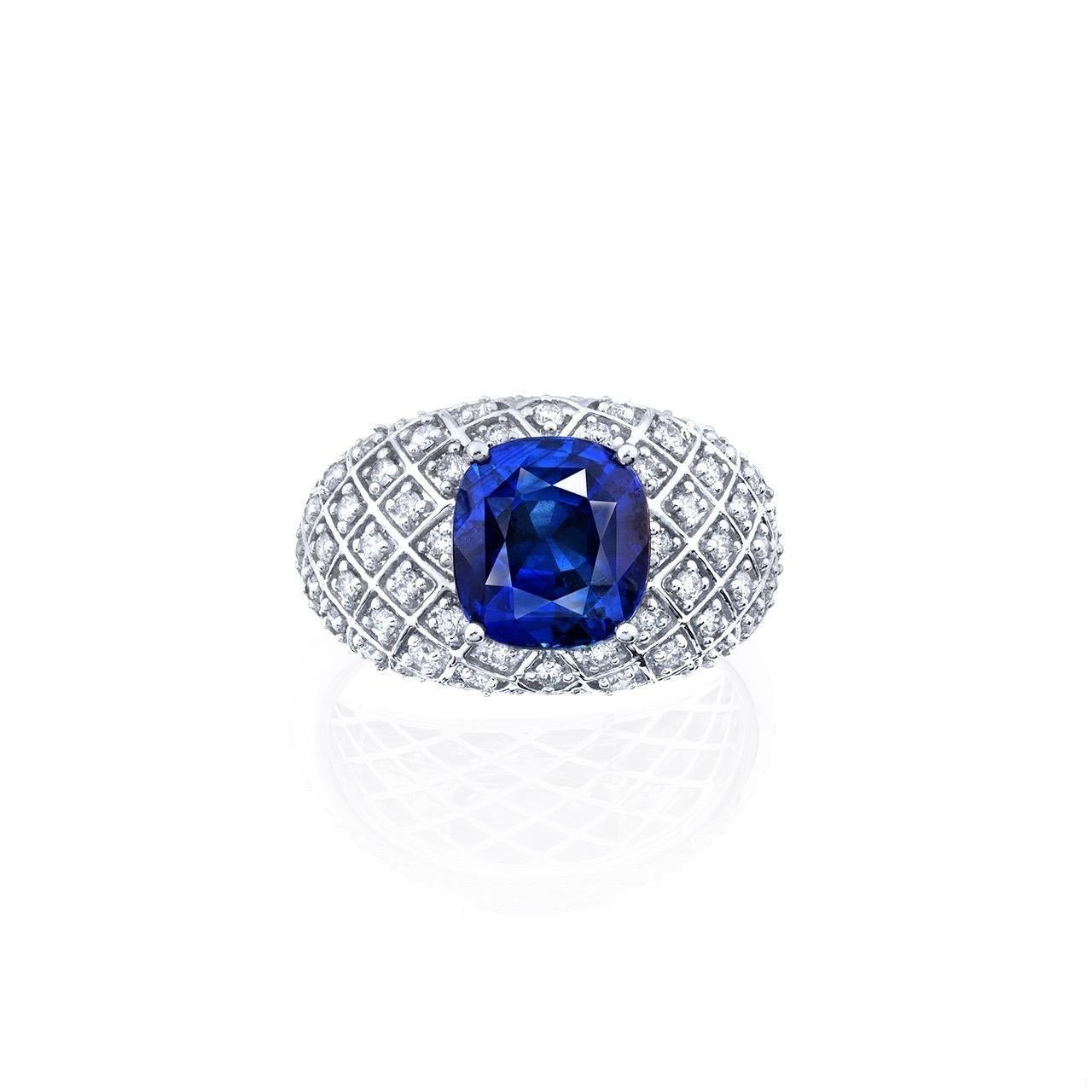 Emilio Jewelry Certified Natural untreated Cornflower Blue Sapphire Ring