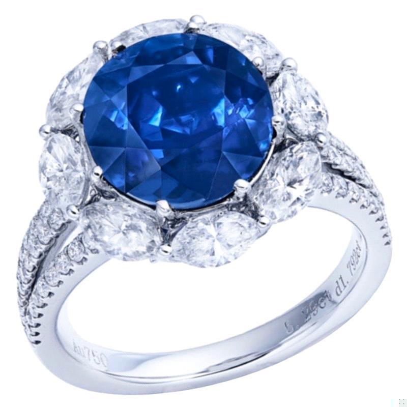 Emilio Jewelry Certified Unheated 5.00 Carat Sapphire Ring