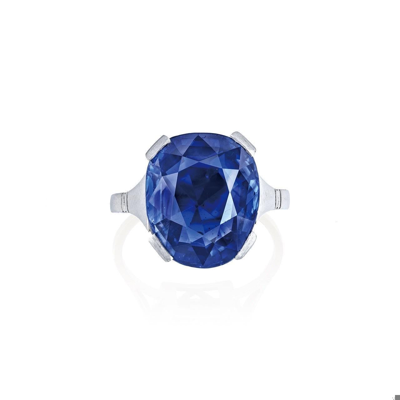 Emilio Jewelry Certified Untreated Kashmir Sapphire Ring