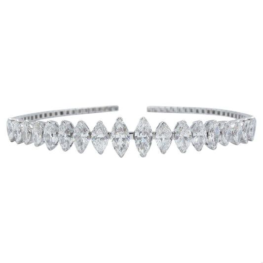 Emilio Jewelry Flexible Marquise Diamond Bangle