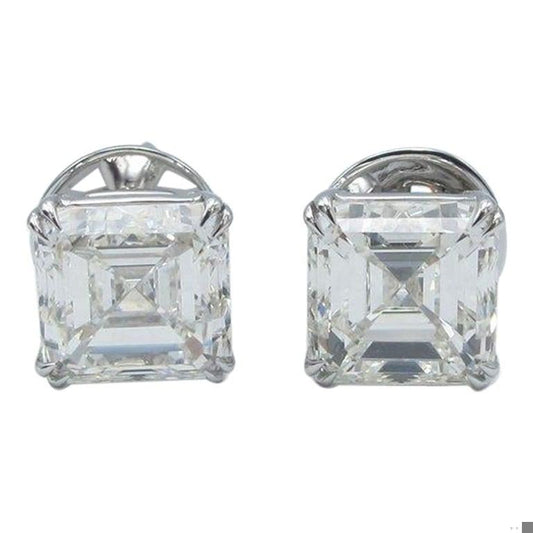 Emilio Jewelry GIA Certified 10.00 Carat Asscher Cut Diamond Studs